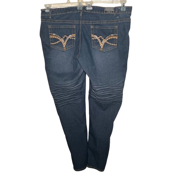 Jeans Colony 22 Denim Skinny Jeans Embroidered Back Pocket Plus Size Comfortable - Picture 2 of 15